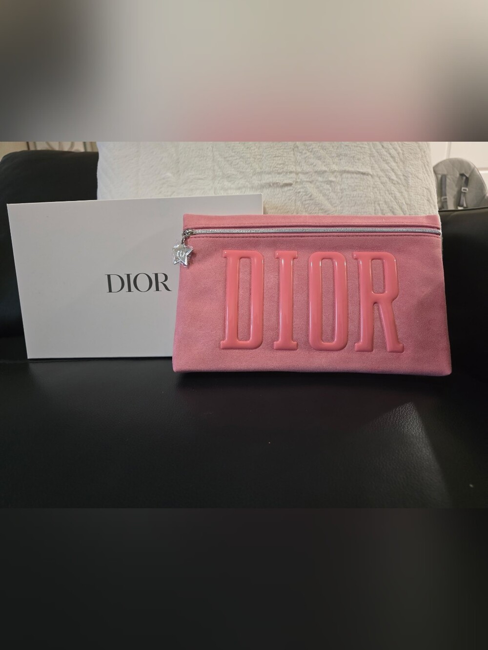 Dior Pink Suede Beauty Pouch